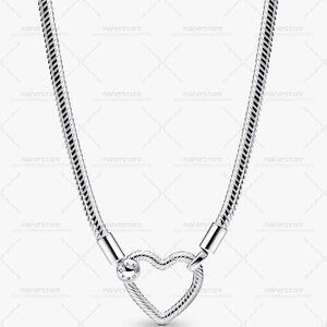 Pandora Heart Closure Snake Chain Necklace